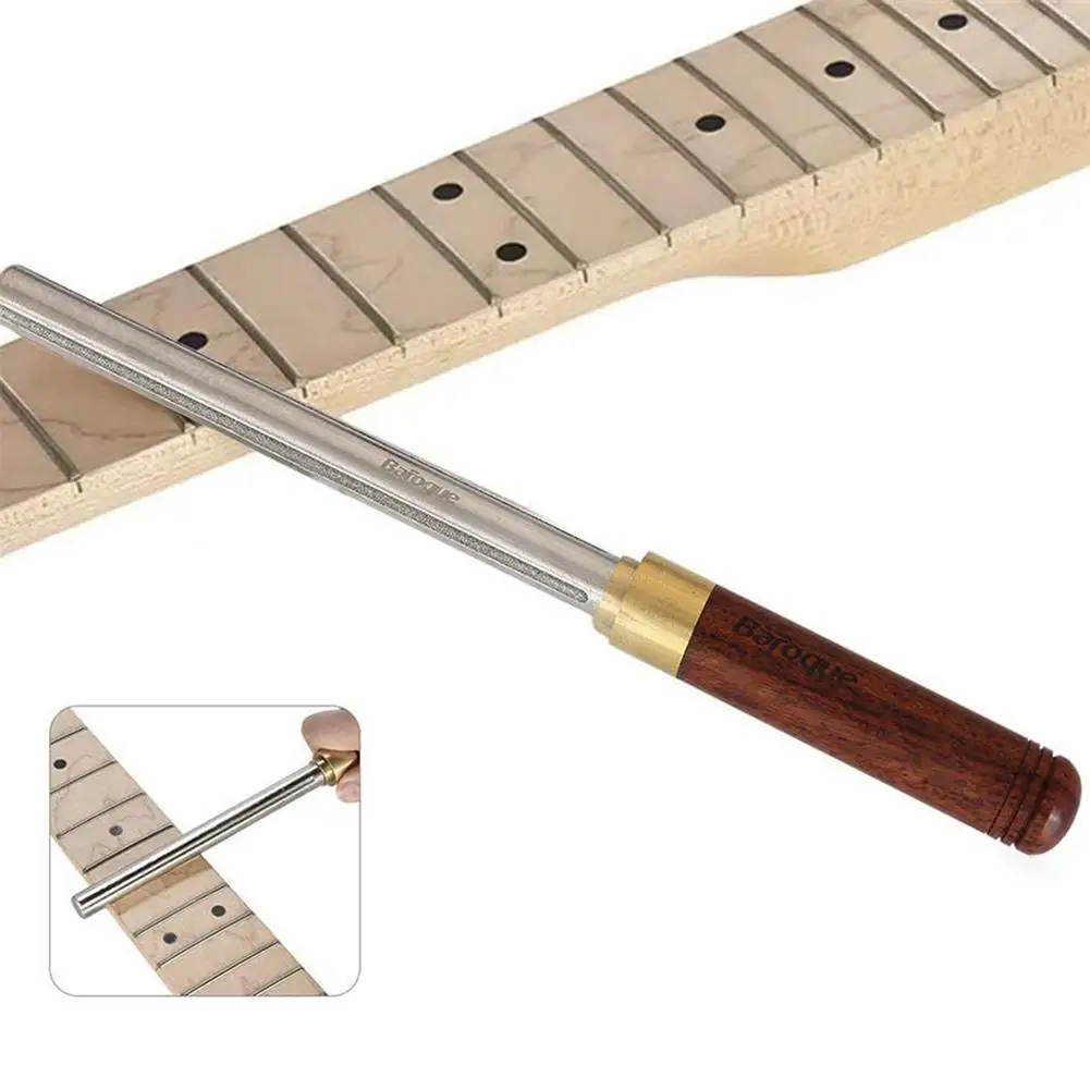 Guitar Fretboard Stickers Guitar Fret Crowning File With Small/Medium/Large 3 Crowning Grooves Fret End Dressing File Professional Luthier Tool