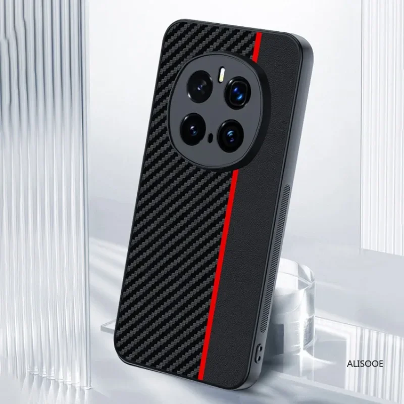 Luxury Shockproof PU-Leather Phone Cover with Fiber Texture