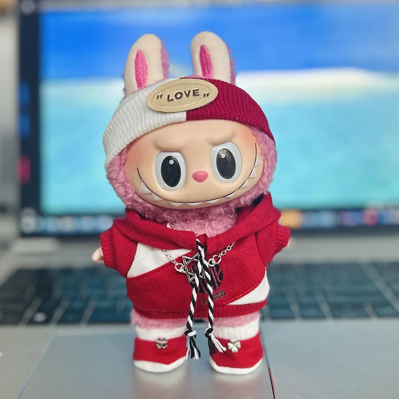 thumbnail image 1 of 17cm Pendant Cute Labubu Doll Clothes Fashion Dress Headgear Stuffed Accessories Cos Anime Plush Cartoon Decor Birthday Toy Gift, 1 of 5