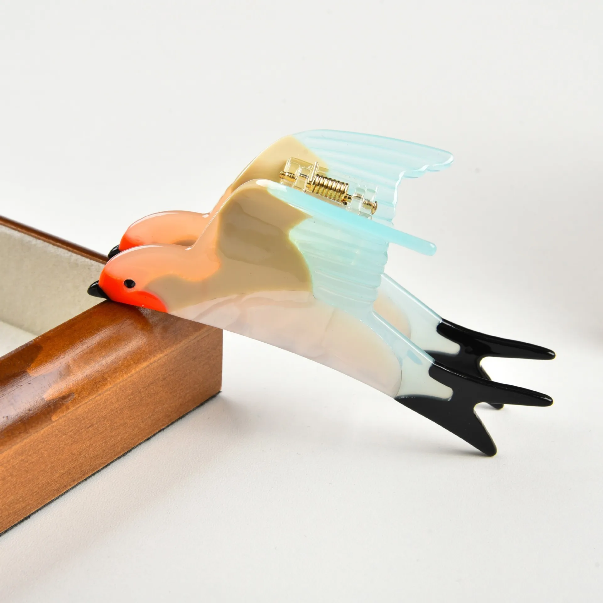 Niedliche Frühlingsschwalben-Serie: Acetat-Haarklammer, Cartoon-Vogel-Haarspangen, Haarnadeln, Kopfschmuck, Haaraccessoires für Frauen und Mädchen – Detail 8