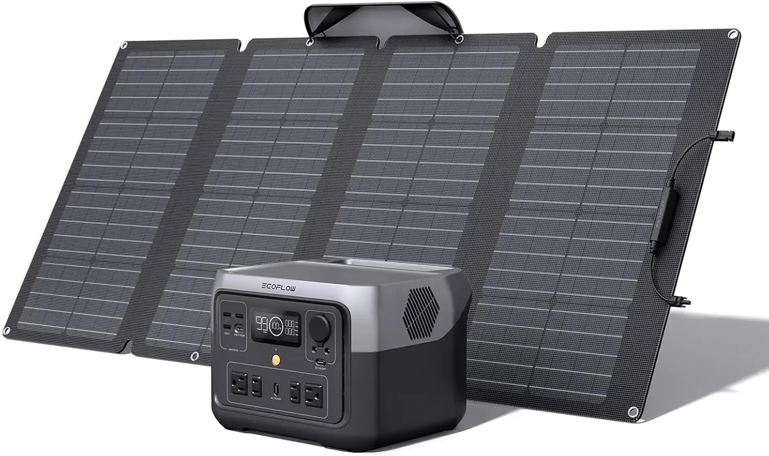 Solar Generator 512Wh Long-life LiFePO4 Portable Power Station 160W Solar Panel for Home Backup Power Camping & RVs 100% Charged 1