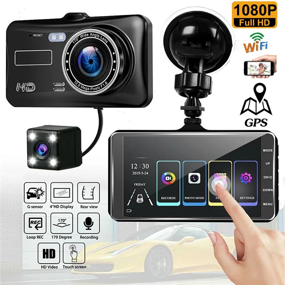 

Car DVR WiFi Dash Cam 1080P Full HD Rear View Vehicle Camera Video Recorder Night Vision Auto Dashcam GPS Logger Car Accessories