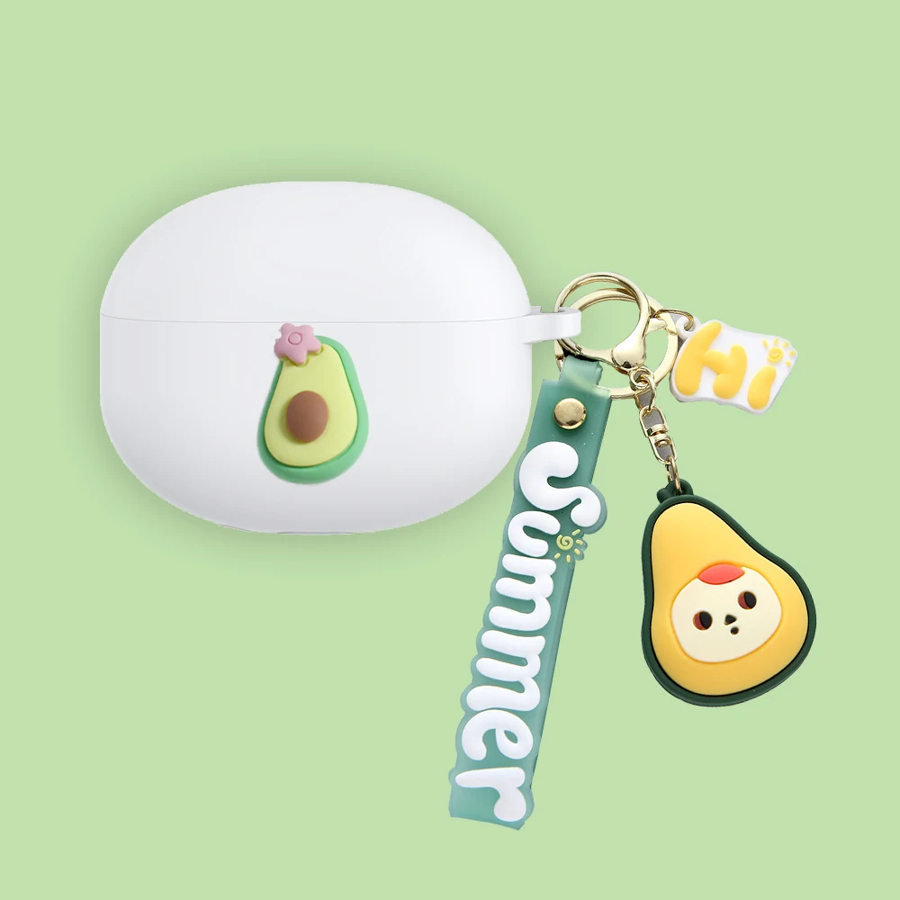 Adorabile Per Jbl Wave Beam / Live Free Custodia Nc/Nc2 Custodia Per Auricolari In Silicone Con Copertura Di Avocado Di Frutta Carina