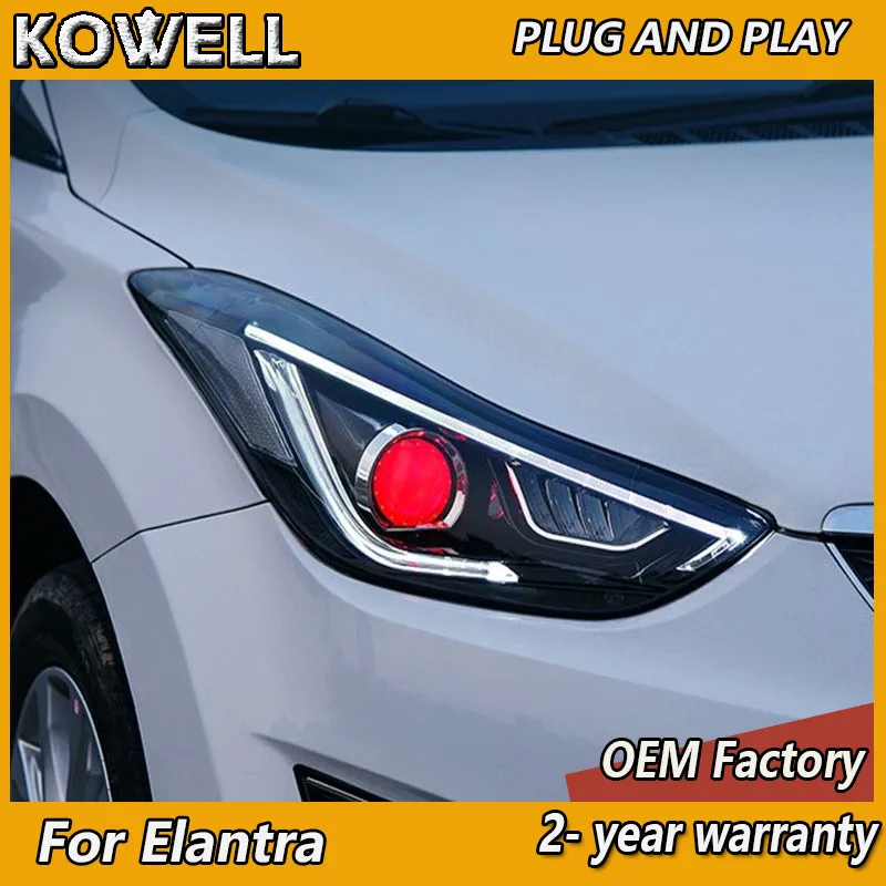 

Car Styling for Hyundai Elantra Headlight 2012-2016 Elantra Headlamp DRL Turn Signal High Beam Projector Lens