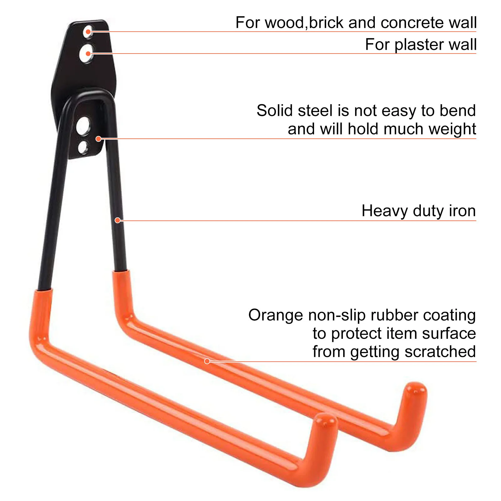 Heavy Duty Metal Hooks Garage Storage Wall Mount Bicycle