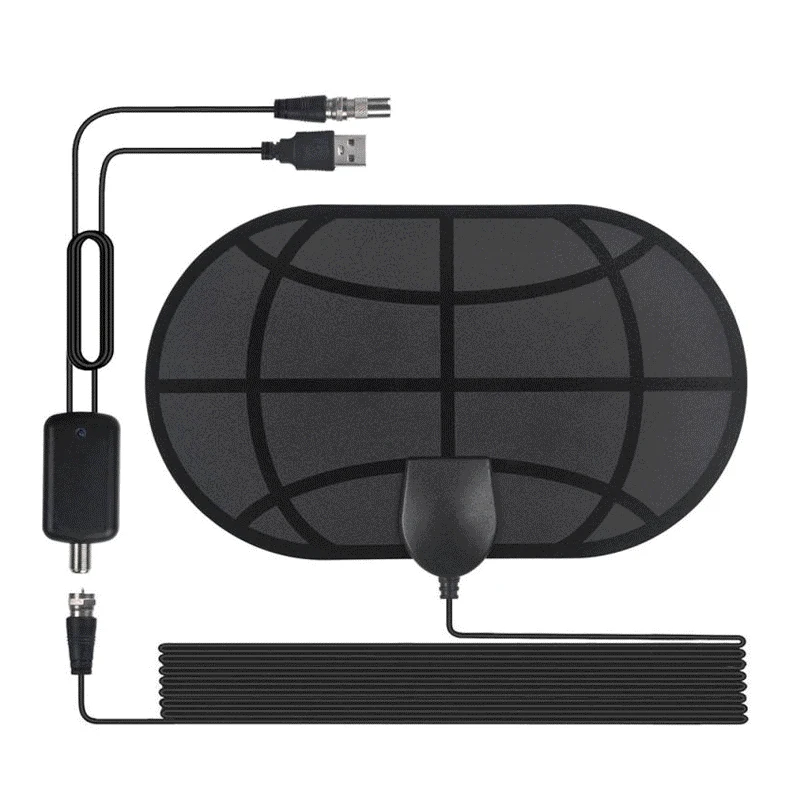 Free Shipping 4K 25DB High Gain HD TV DTV Box Digital TV Antenna 980 Miles Booster Active Indoor Aerial HD Flat Design