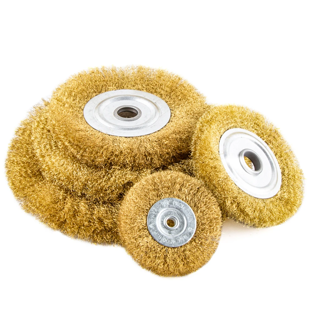 0.13mm Flat 3" 10" Brass Wire Brush for Bench Grinder Polishing Wheel Abrasive Tool Metal
