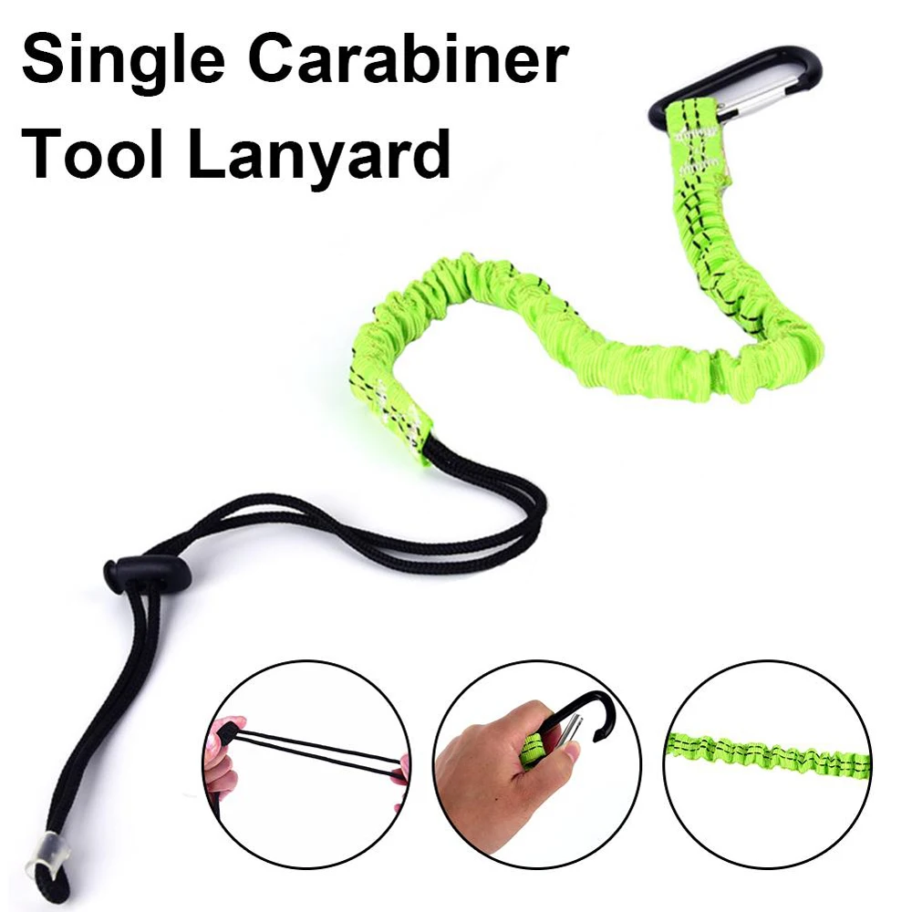 

Elastic Tool Buckle Safety Rope Lanyard Retractable Elastic Rope Single Carabiner Tool Telescopic Carabiner