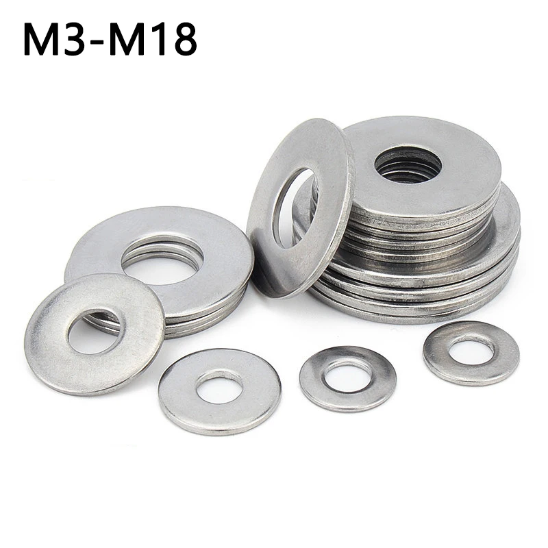 Flat Washers 304 A2 Stainless Steel Metal Kit M3 M4 M5 M6 M8 M10 M12 M14  M16 M18