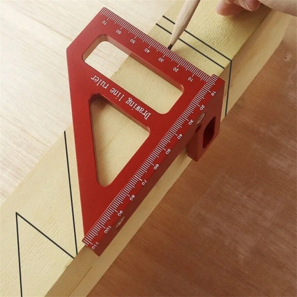 

3D Multi-Angle Measuring Ruler,45/90 Degree Aluminum Alloy Woodworking Square Protractor,Measuring Tool for Engineer Carpenter