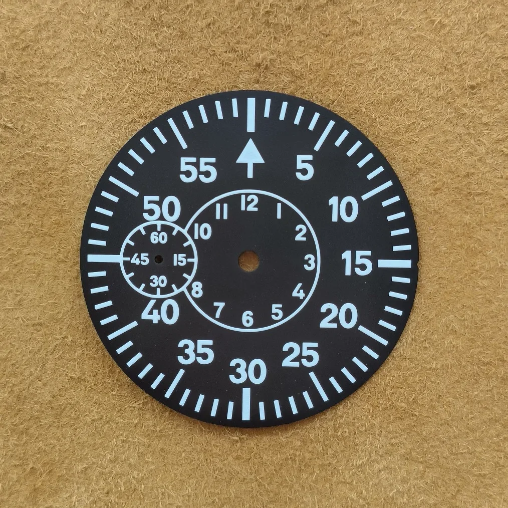 Watch accessories 38.9mm Black Watch dial second hand At 9 o'clock suitable for ETA6497 ST3600 movement Dial thickness 0.4mm
