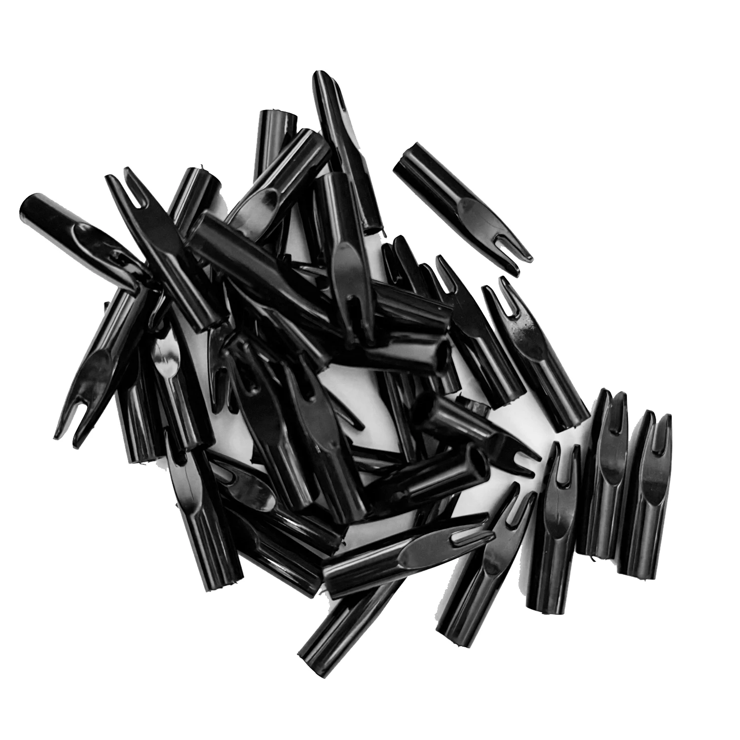 Lot de 50 encoches de flèche à coller sur tige de flèche de 7 mm pour bricolage, chasse, arc recourbé (rouge