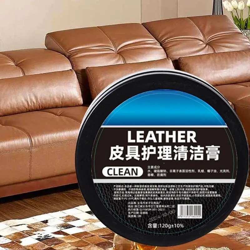 Leather cleaning cream leather care cream 120g for car home leather shoes bags care maintenance craft accessories