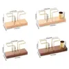 Vertical Tissue Dispenser with Toothpick Case, Metal Napkin Holder, Multi-use, Gold, Wooden, Home 6