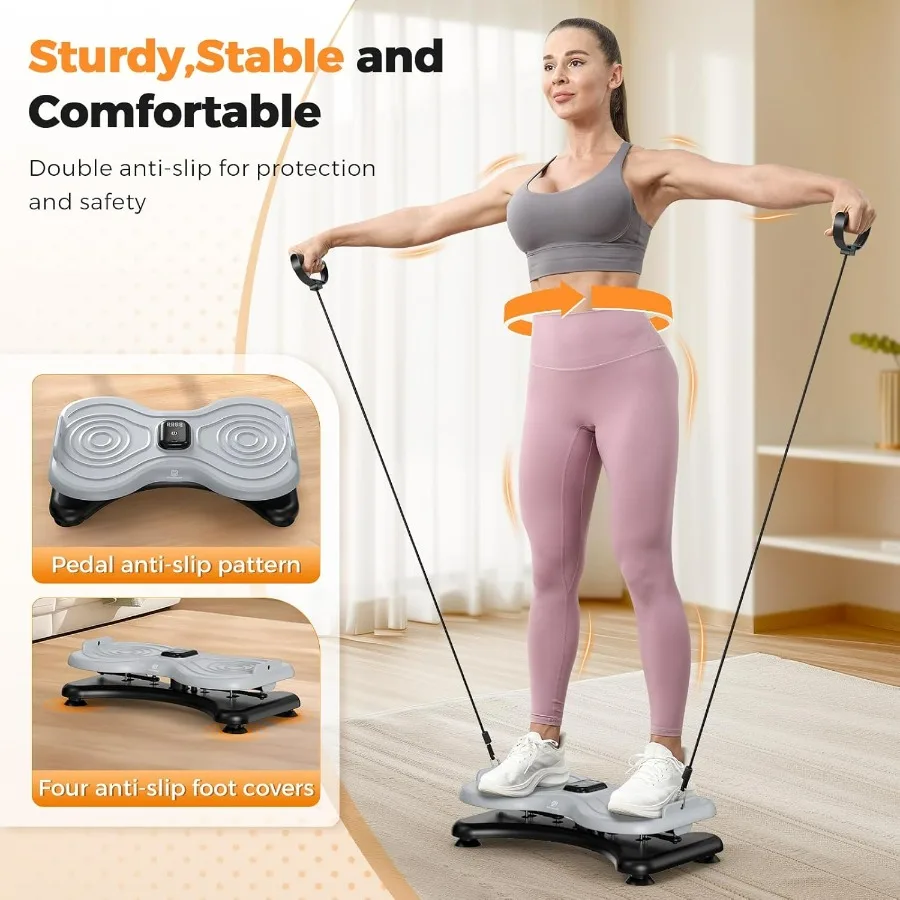 Waist Twist Board with LCD Display and Resistance Bands, Ab Twister Machine for Abs Workout, Slim Waist and Core Exercise, Home