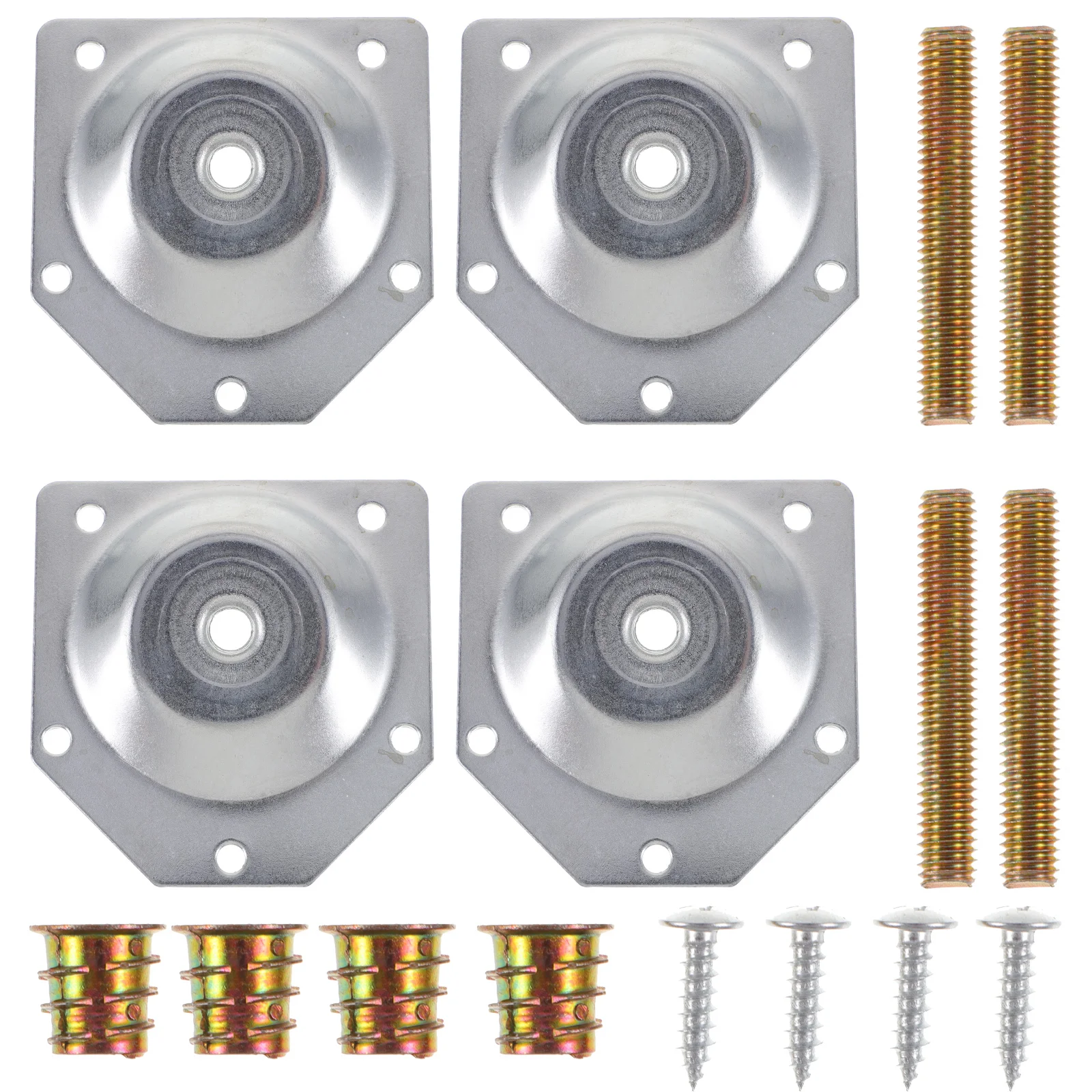 

Doitool Leg Mounting Plates Furniture Leg Attachment Plates T-Plate M8 Sofa Legs Hanger Bolts Converters Screws