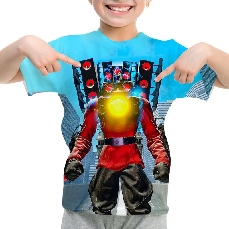 2023 New Skibidi Toilet T-shirt Boy Girl Kids Tops Short Sleeve Baby Boys Tshirts Speakerman Print Child Tee Summer T-Shirt Teen