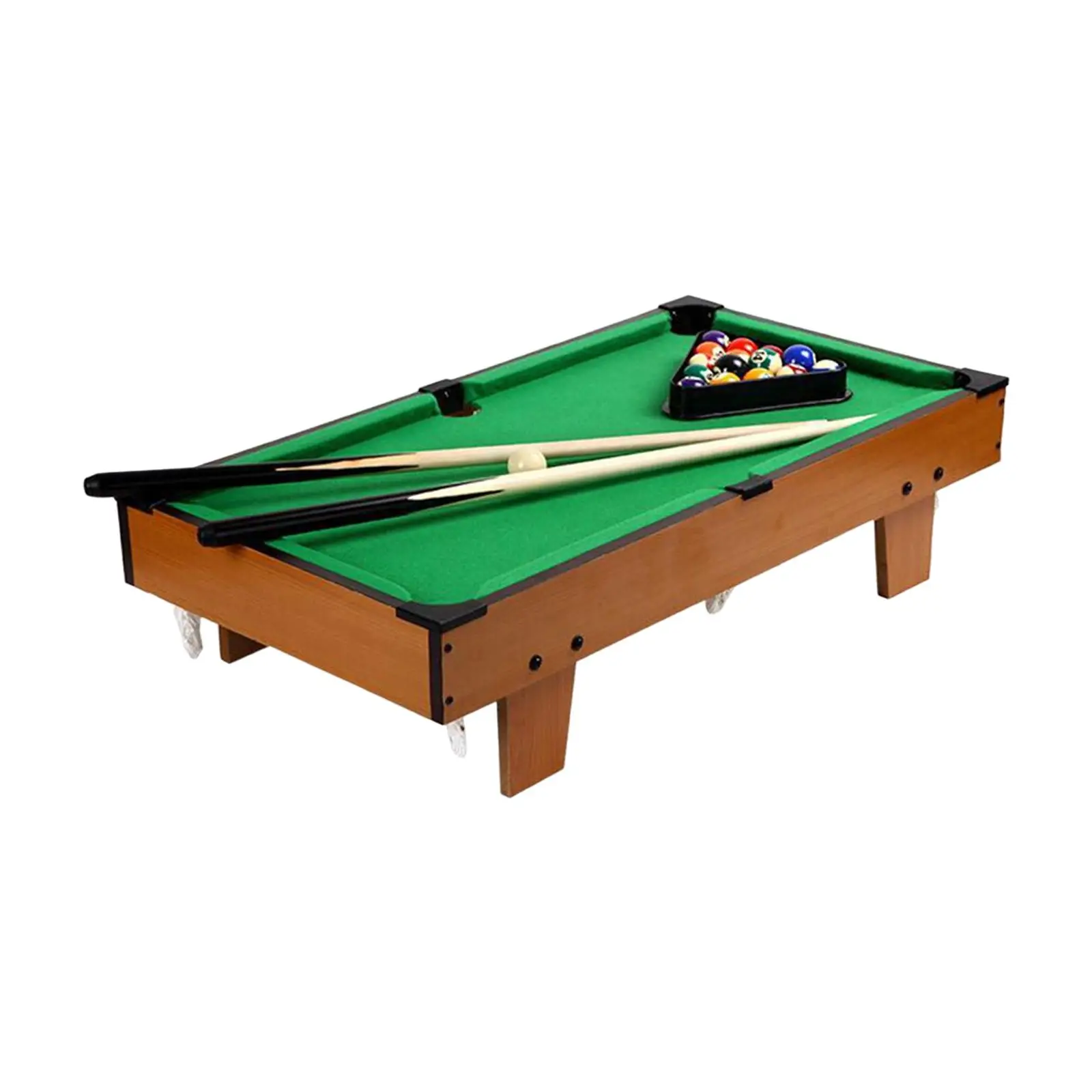 Billiard Accessories Pool Table Playset Portable Pool Table Set Chalk, Racking Triangle Indoor Game Toy Wood Mini Tabletop Billiards Desktop Snooker for Adults Kids