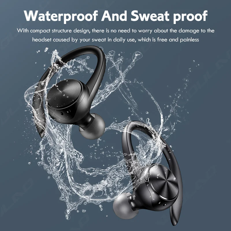 Fone de Ouvido Ganchos da Orelha Esportes sem Fio Estéreo à Prova Bluetooth Display Tws Fones 9d Dearbuds Água J92 5.0 Led - Image 4
