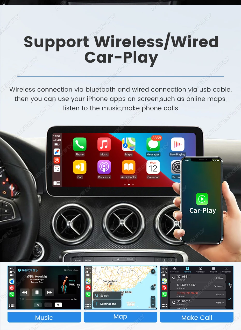 MEKEDE Linux Wireless Carplay Android Auto Radio für Mercedes-Benz A-Klasse W176 GLA X156 CLA C117 G W463 Auto-Multimedia-Player – Detail 13