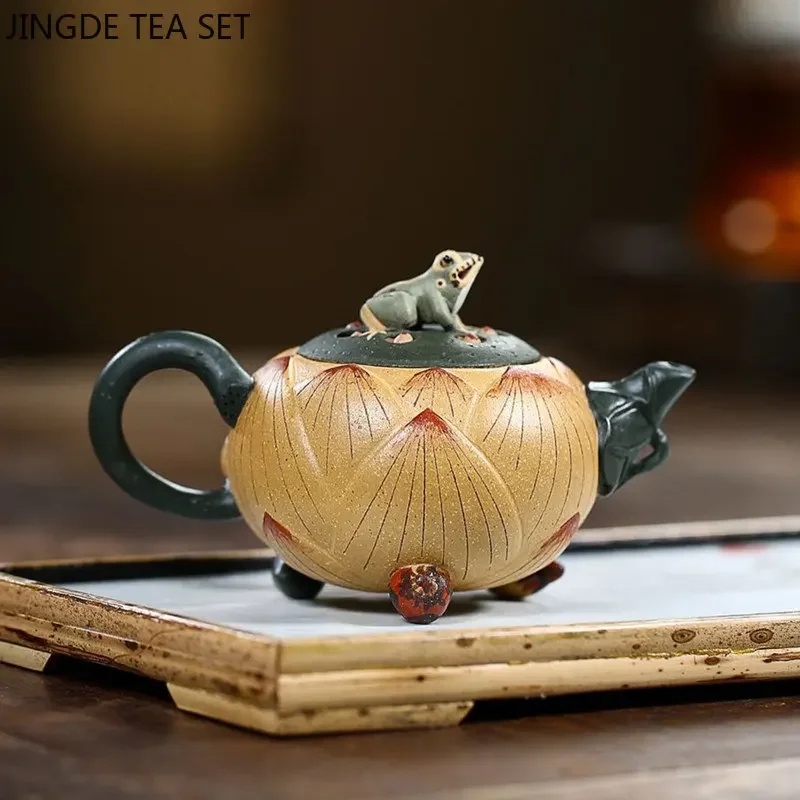 Creative Purple Clay Teapot Authentic Yixing Raw Ore Filter Tea Pot Chinese Zisha Tea Set Chinese Customized Beauty Drinkware