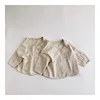 Spring Autumn Korean Kids Boys Coat Striped Cotton Linen Long Sleeve Loose Little Boys Cardigan Pocket Buttons Toddler Boy Coat 1