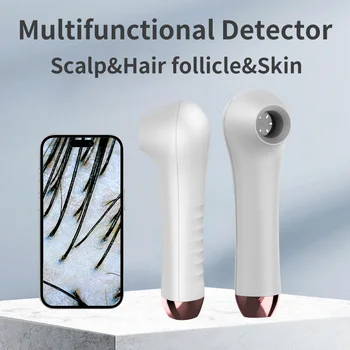 2025 HD Rilevatore di cuoio capelluto/pelle/follicolo pilifero Analizzatore professionale della pelle Lente d'ingrandimento per analisi non ricaricabile Test di capelli e viso