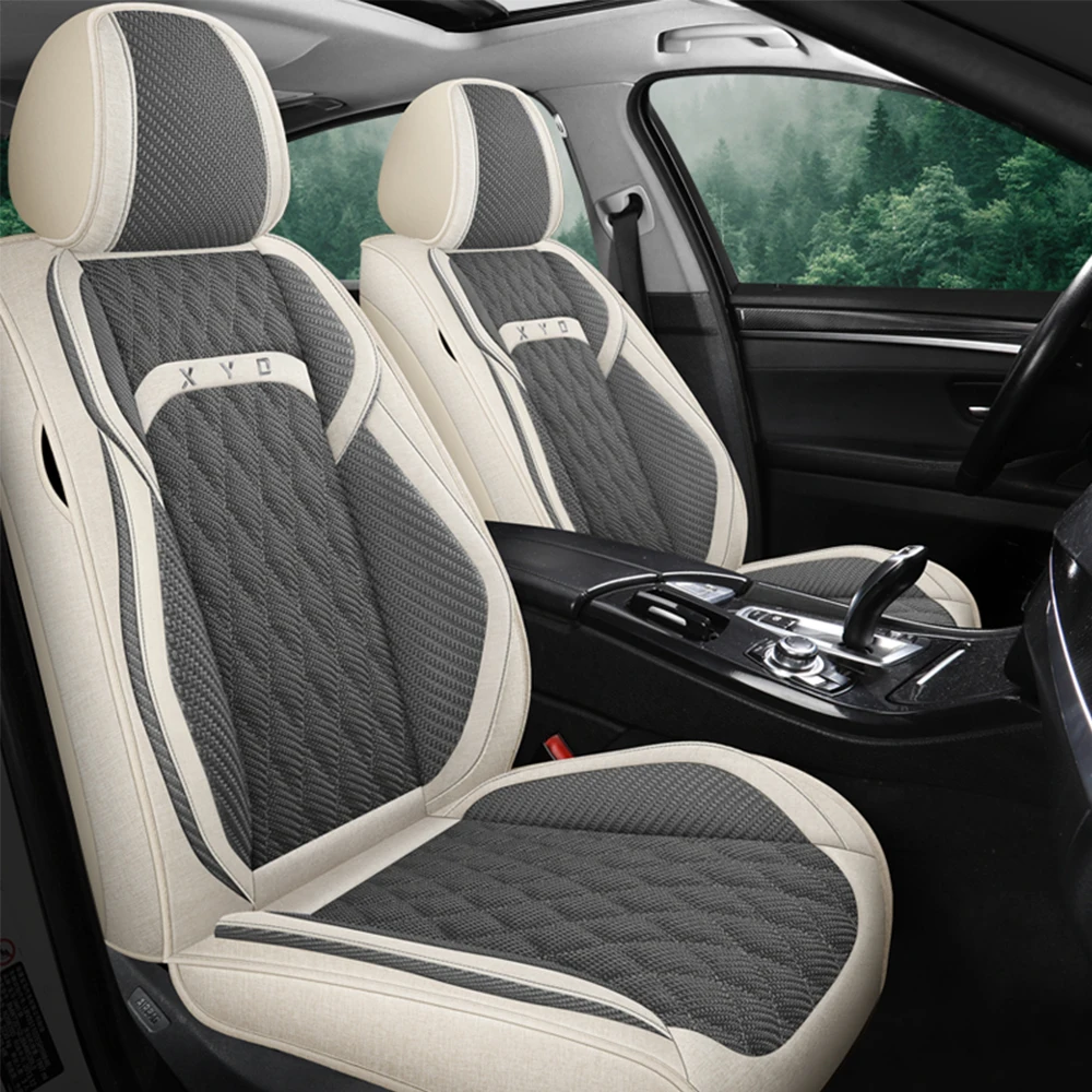 Black Full Set Car Seat Covers for Chery Tiggo 8 7 Pro Flax Linen Universal Front Rear Seat Cushion Interior Auto Accessories