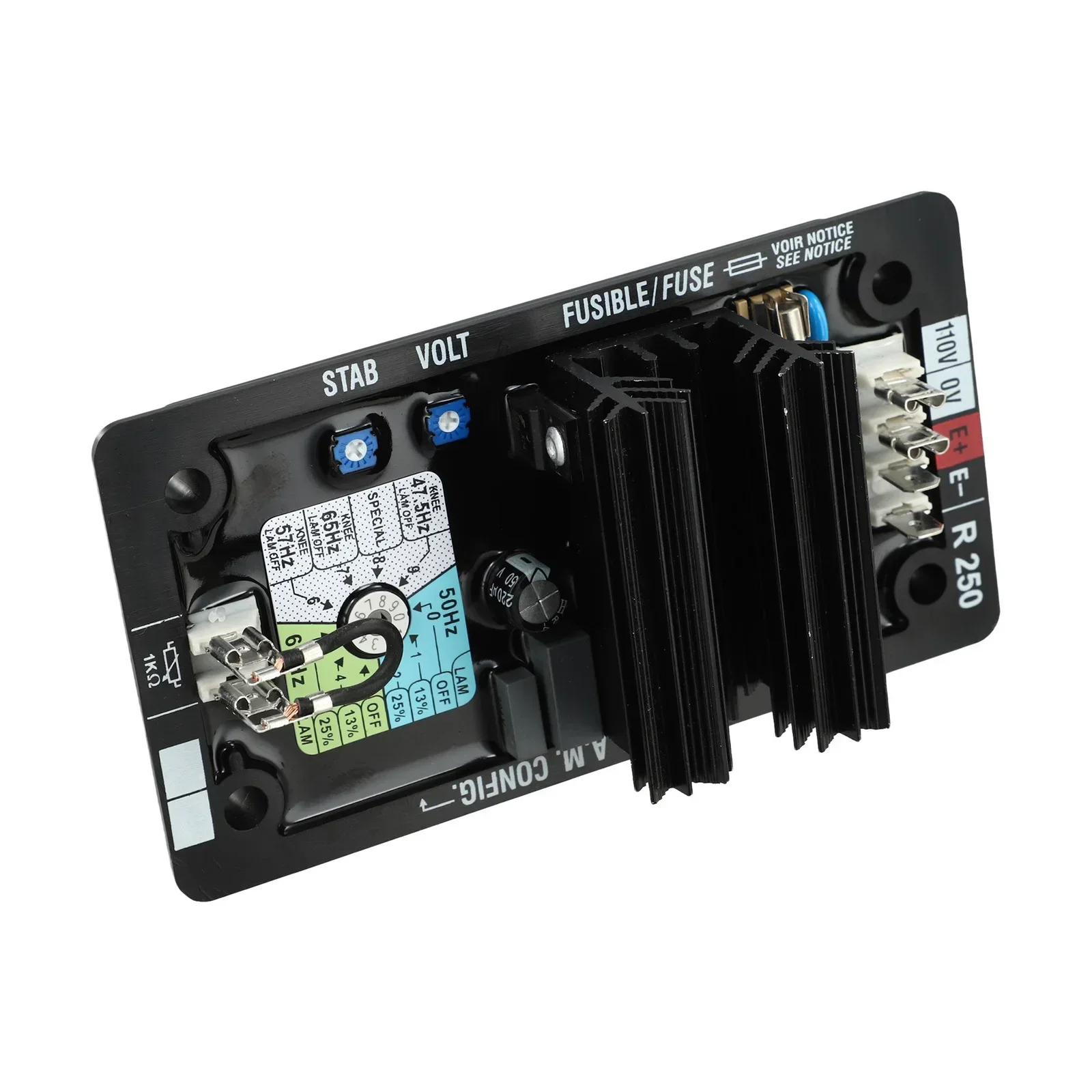 퓨즈 보호 발전기 유지보수 AVR R250 간단 설정 전압 조절 아날로그 AVR..