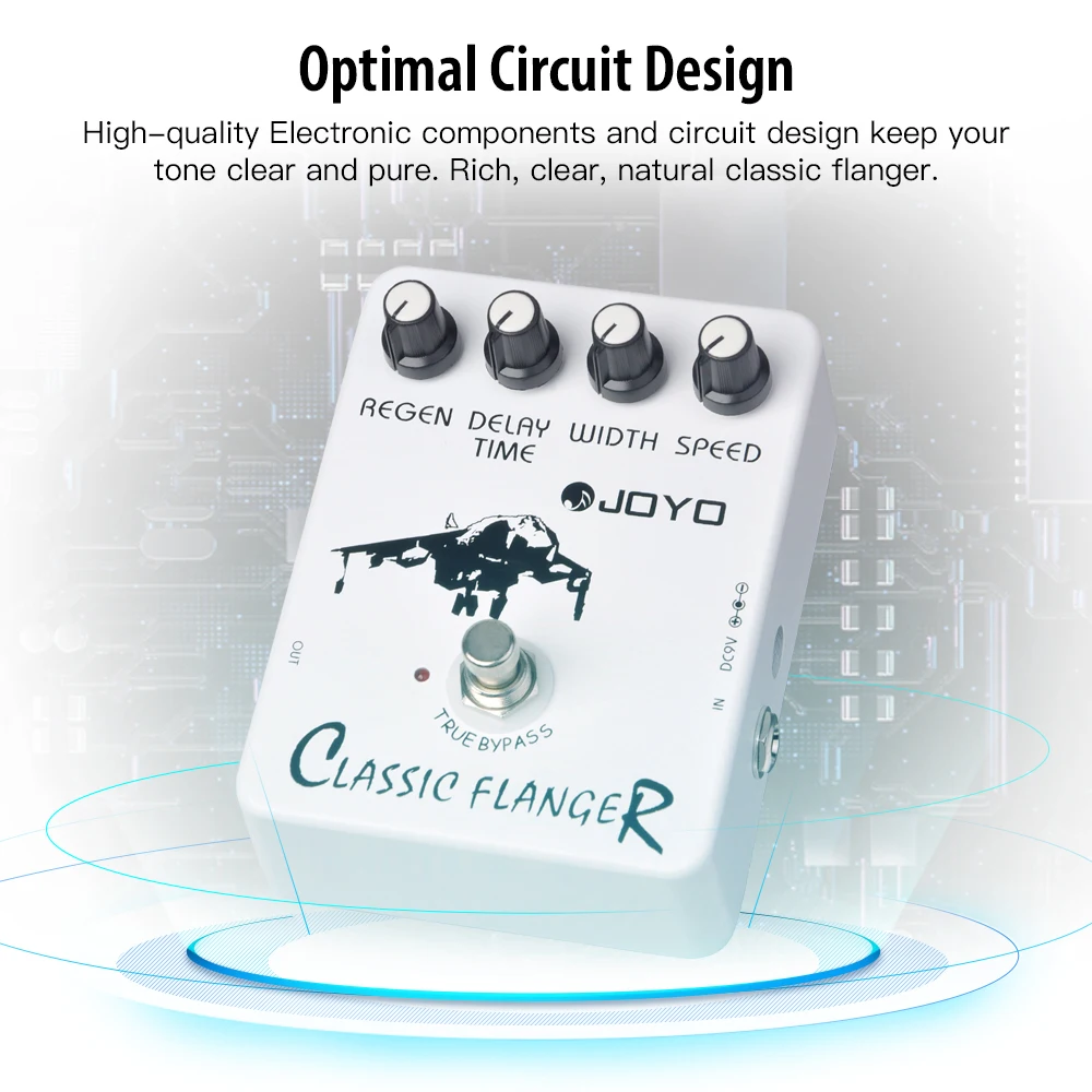 JF-07 CLASSIC FLANGER Guitar Pedal Metallic Flanger Sounds & Rapid Tremulous Vib