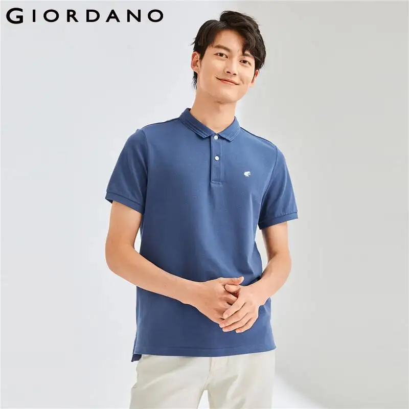 Giordano Men Polo Shirts Breathable Hive Structure Polo Shirts Short