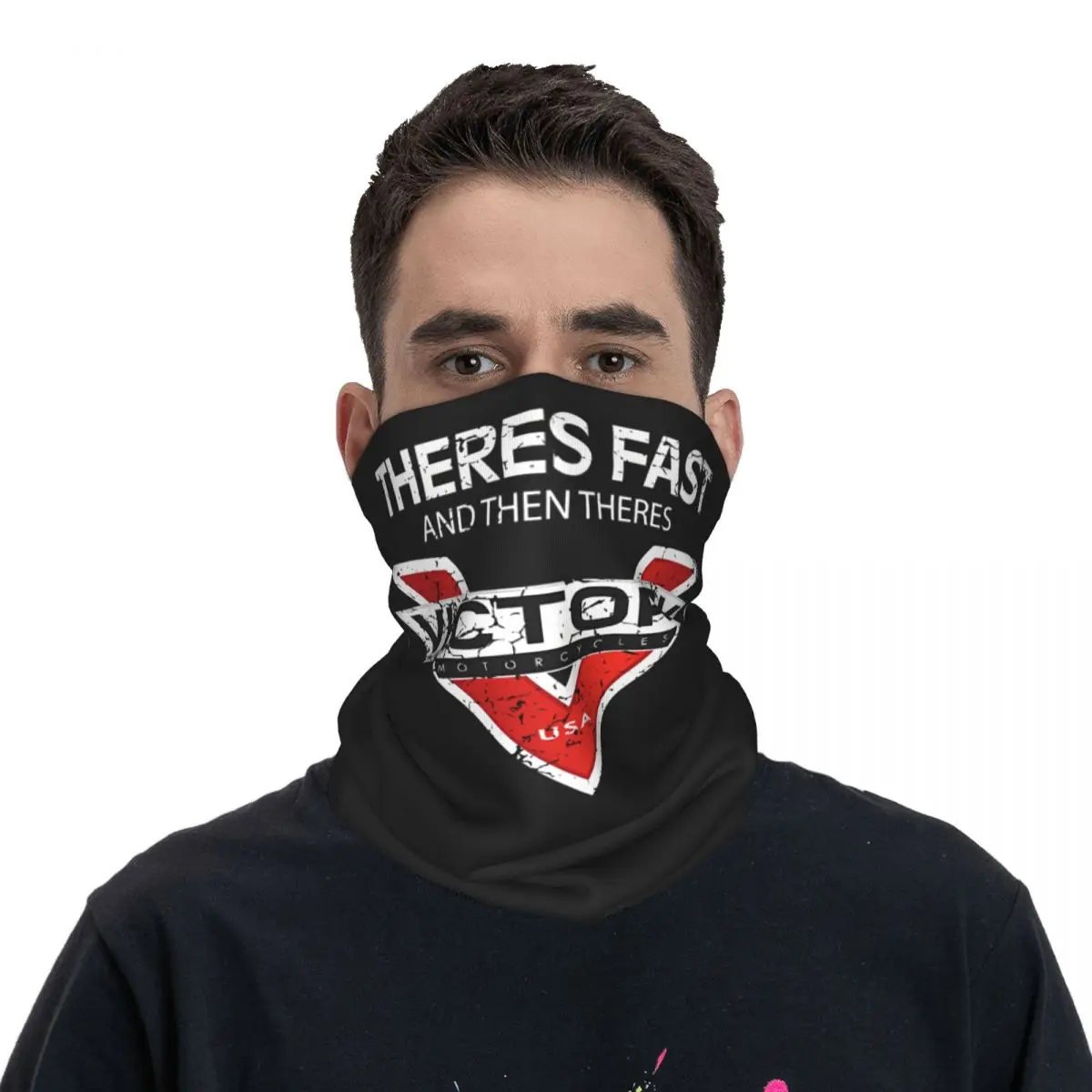 Theres Fast And Then Theres Victory Victory high ball Bandana Neck Cover Printed Motorcycle Club Face Mask Multifunctional bandana neck cover multifunctional bandana motorcycle bandana
