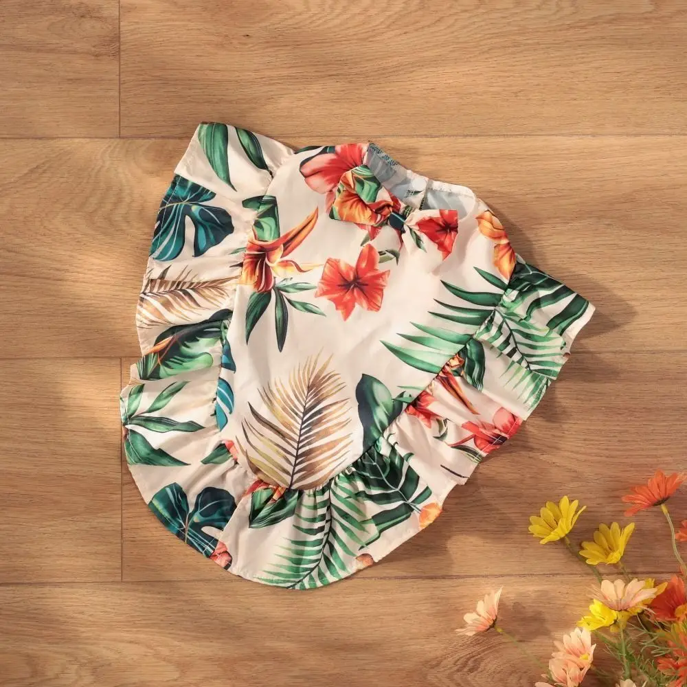 Fashion Hawaiian Style Pet Beach Shawl Skirt Sun Protection Cool Dog Vacation Skirt Breathable Cat Cape Dress Summer