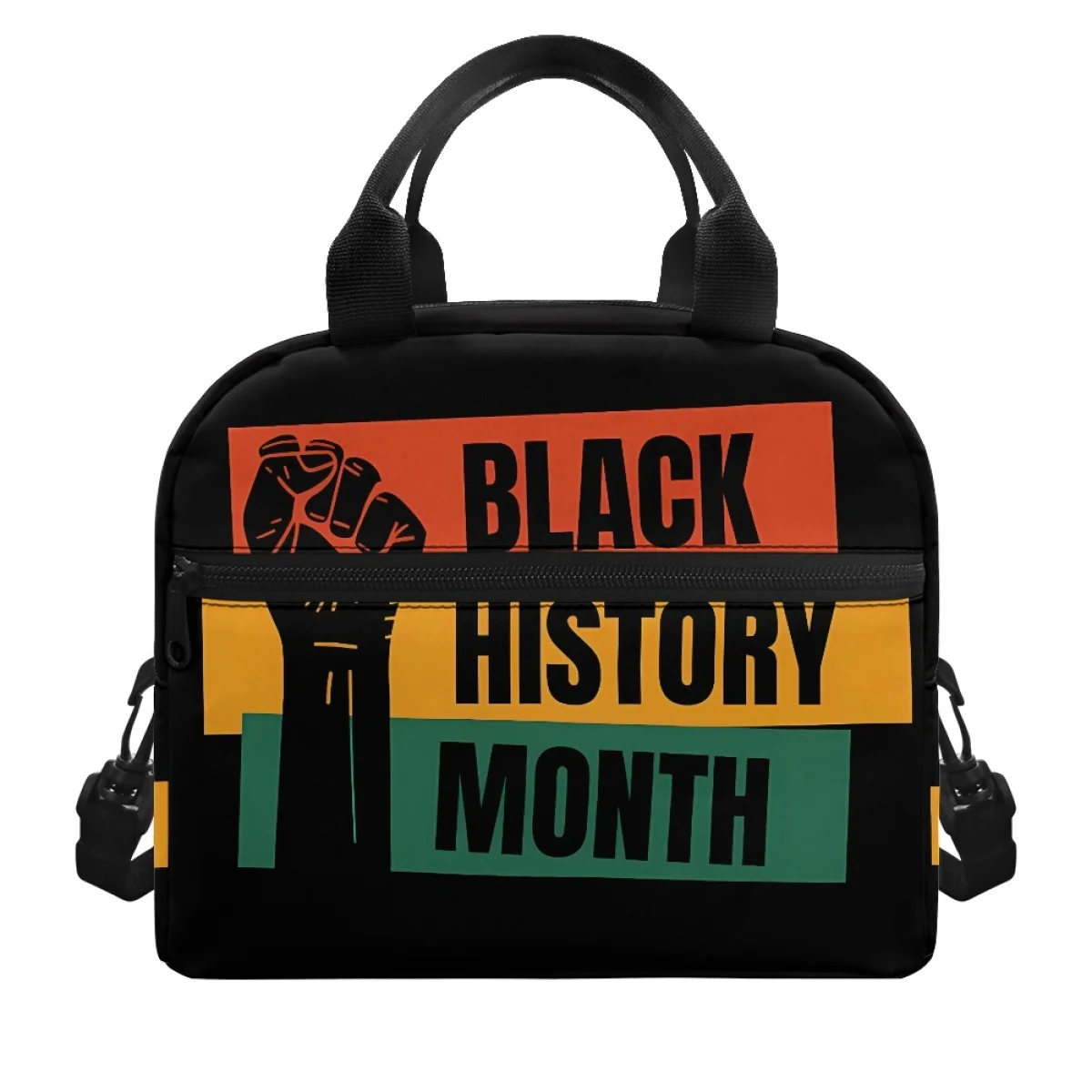 

FORUDESIGNS Black History Month Insulated Bags Lunch Box New Multi Pocket Women's Thermal Lunchbox Aesthetic Lunch Bags