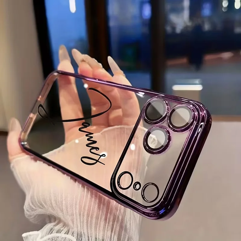 Personalized Customized Name Personalized Plating Transparent TPU Phone Case for thumbnail 4