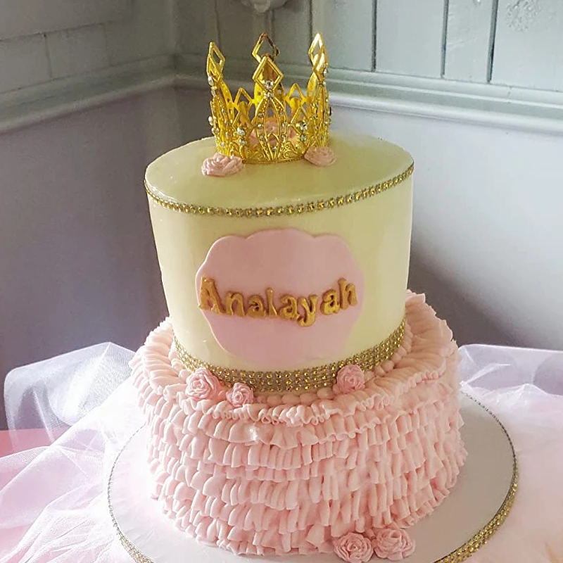 5 Pezzi Topper Per Torta A Corona Oro - Con Perle E Strass - Decorazioni Per Compleanno, Matrimonio E Baby Shower