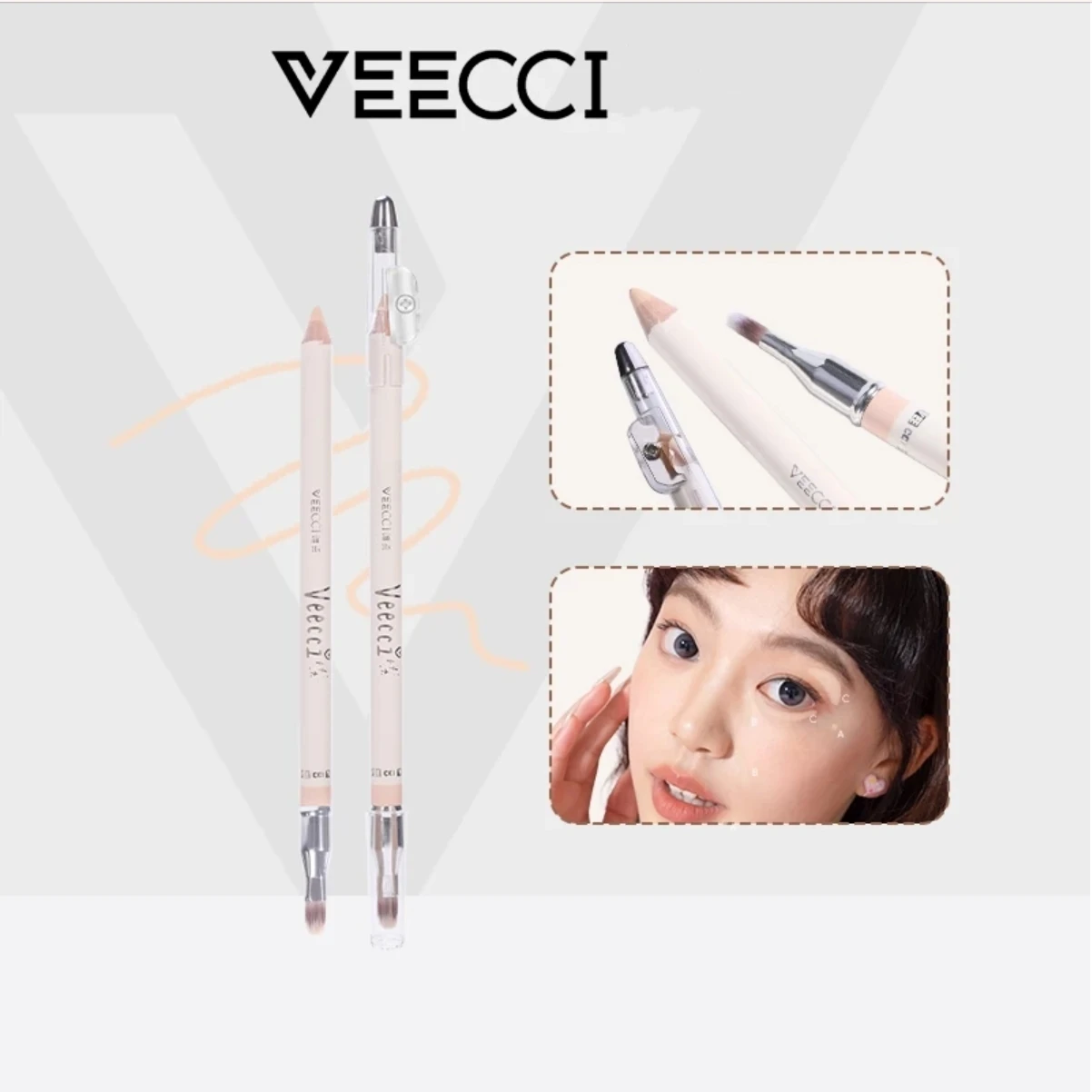 Veecci Concealer Highlight Pen Brighten Painting Eye Bags Multipurpose Portable Cosmetic 2.3g Cosmetics Face Makeup