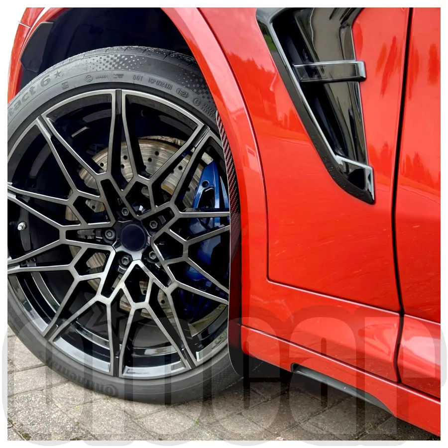오이오모터스 드라이 카본 파이버 프론트 스플래시 가드 아치 가드 머드 플랩 (BMW F97 X3M G01 X3 F98 X4M G02 X4 용)