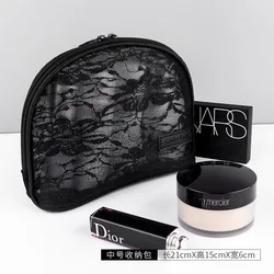 Luxurious Large Capacity Lace Net Cosmetic Bag for Travel and Toiletry Organization (Medium [21*15 * 6cm]])
