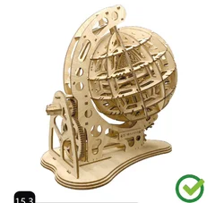 Wooden Globe Assembly Model Laser Cutting Design 2D Vector Drawing CDR DWG Format Design File For CNC