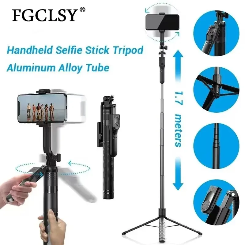 1.7M Wireless Selfie Stick Foldable Stand For Gopro Action Cameras Smartphones