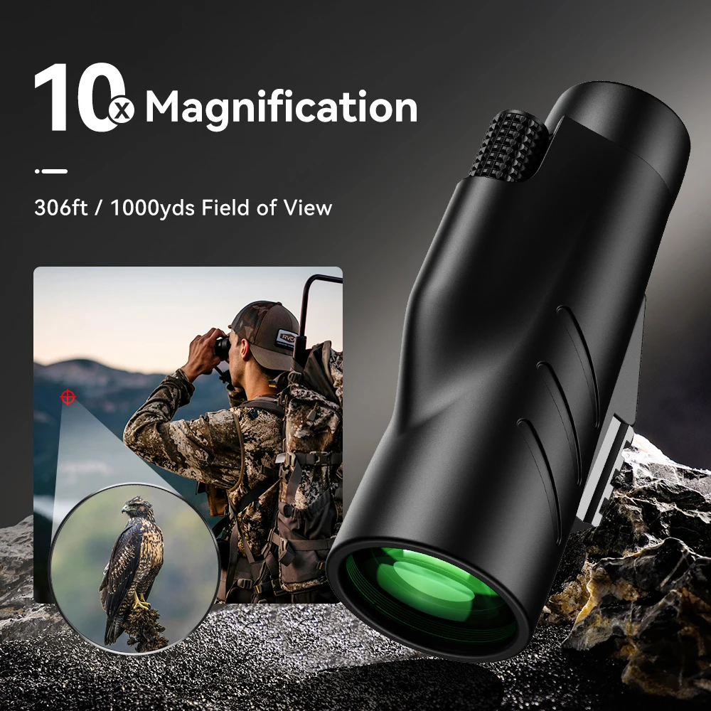 APEXEL 10x50mm 휴대용 단안 망원경 BaK4 프리즘 광학 망원경 사냥 ..