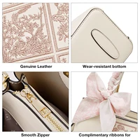 FOXER 2026 Sac à main en cuir fendu brodé style chinois pour la Fête des Mères, sac fourre-tout de luxe élégant pour femme, sac à bandoulière tendance 5