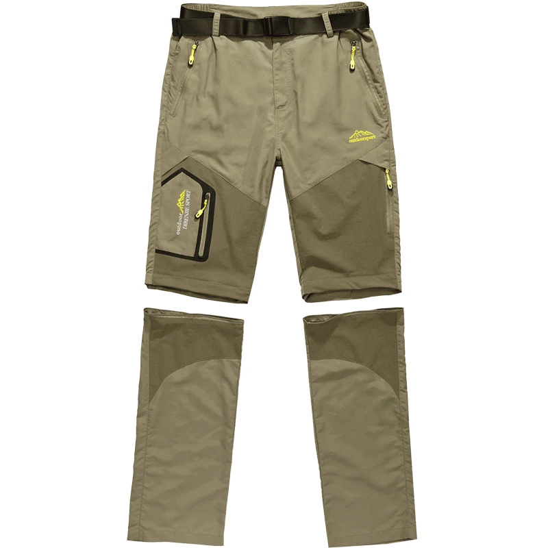 Men's Convertible Hiking Pants with Cargo Pockets and Detachable Legs