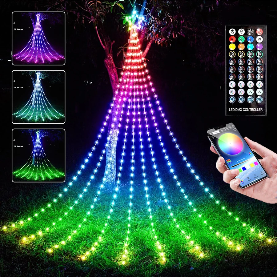 Exgreem Home Fairy Christmas Lights Star String Lights Battery Operated 8  Modes with Remote Control