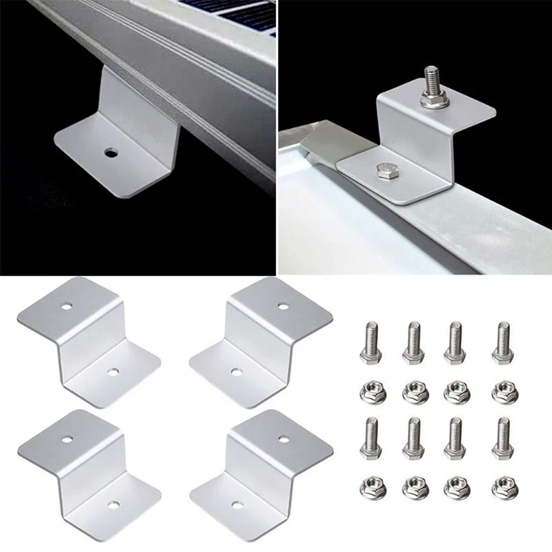 Solar Panel Mounting Bracket Z Style Aluminum Alloy Roof Support Caravan Solar System Installation Accessories 4/8 Pcs solar panel brackets