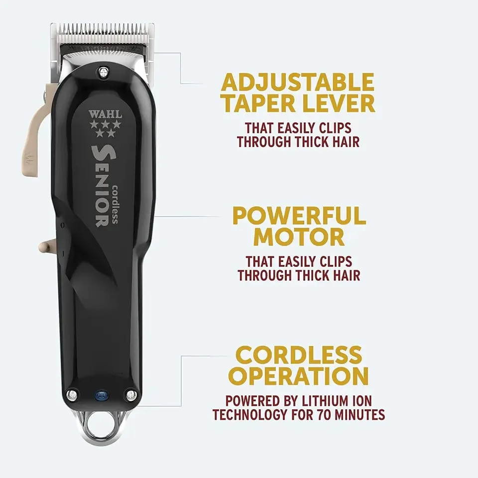 100% 오리지널 Wahl 8504 전문 무선 시니어 클리퍼, 스타일리스트 및 이발사 공식 Wahl 8504, 5 성급 메탈 시리즈
