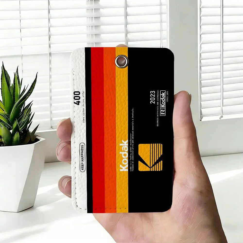 K-Kodak 카메라 브랜드 배지 홀더 열쇠고리 은행 비즈니스 업무용 카드 홀더 학생증 보호 케이스 버스 카드