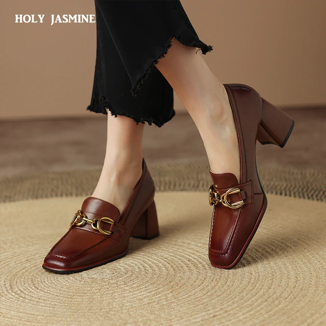 2022 Spring New Genuine Leather Women Shoes Leisure Women Slip-On