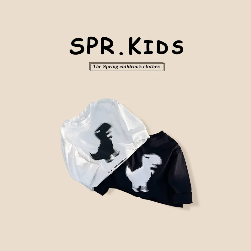 

Корейский весенний детский однотонный хлопковый свитшот с длинным рукавом для мальчиков 2024